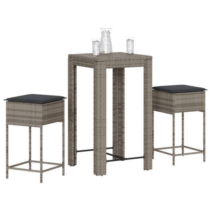 Set Mobilier Bar De Grădină, Cu Perne, 5 Piese, , Poliratan