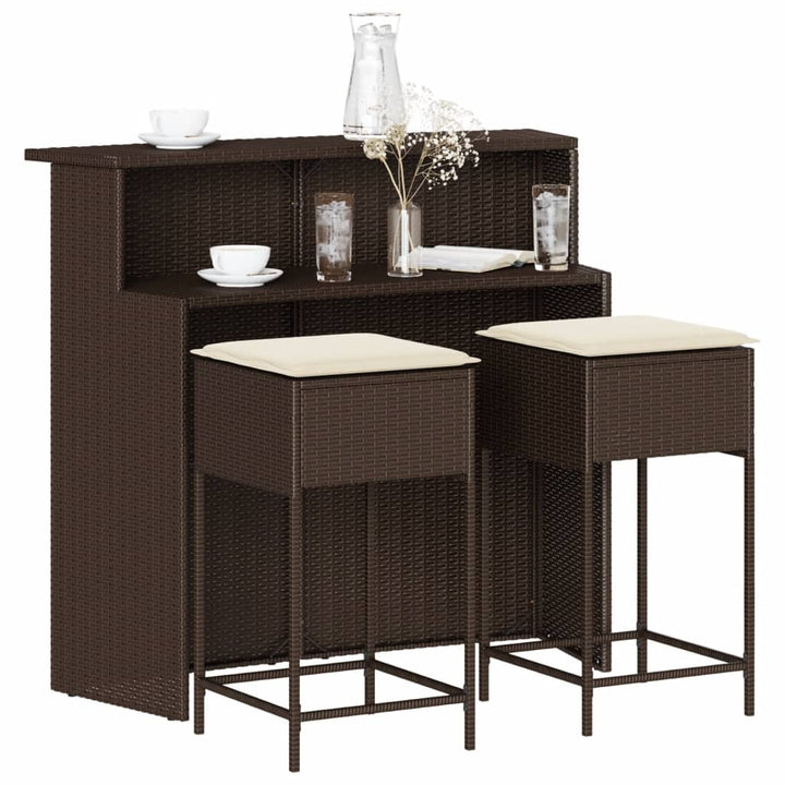 Set Mobilier Bar De Grădină Cu Perne, 5 Piese, , Poliratan