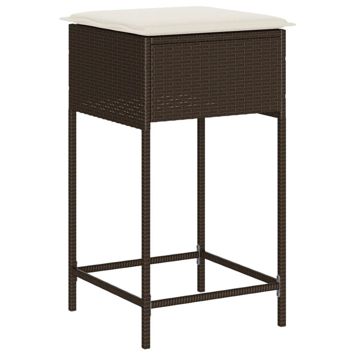 Set Mobilier Bar De Grădină Cu Perne, 5 Piese, , Poliratan