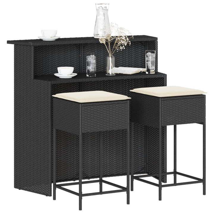 Set Mobilier Bar De Grădină Cu Perne, 5 Piese, , Poliratan