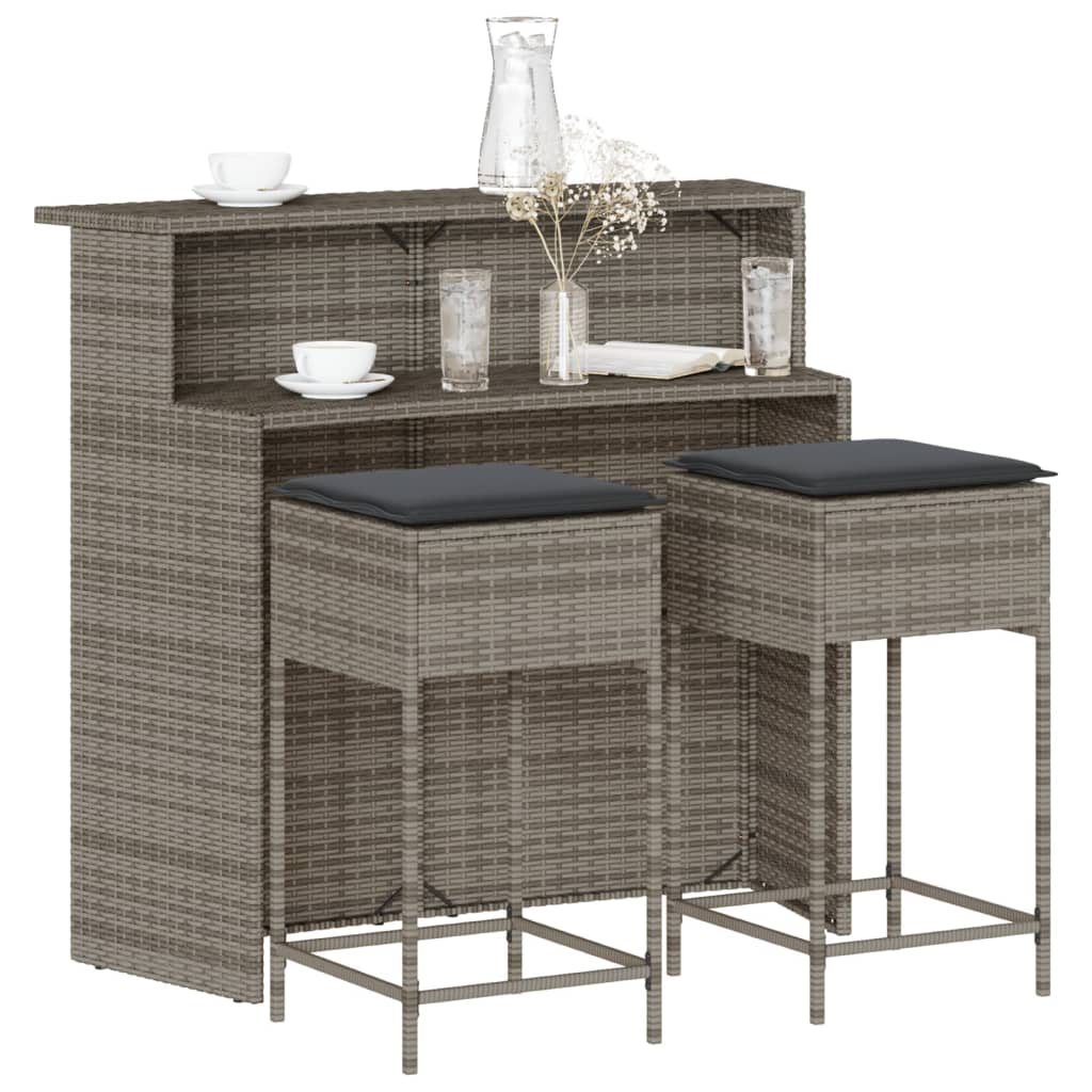 Set Mobilier Bar De Grădină Cu Perne, 5 Piese, , Poliratan