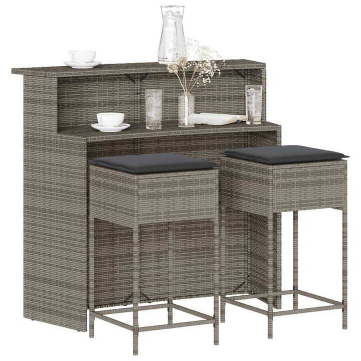 Set Mobilier Bar De Grădină Cu Perne, 5 Piese, , Poliratan