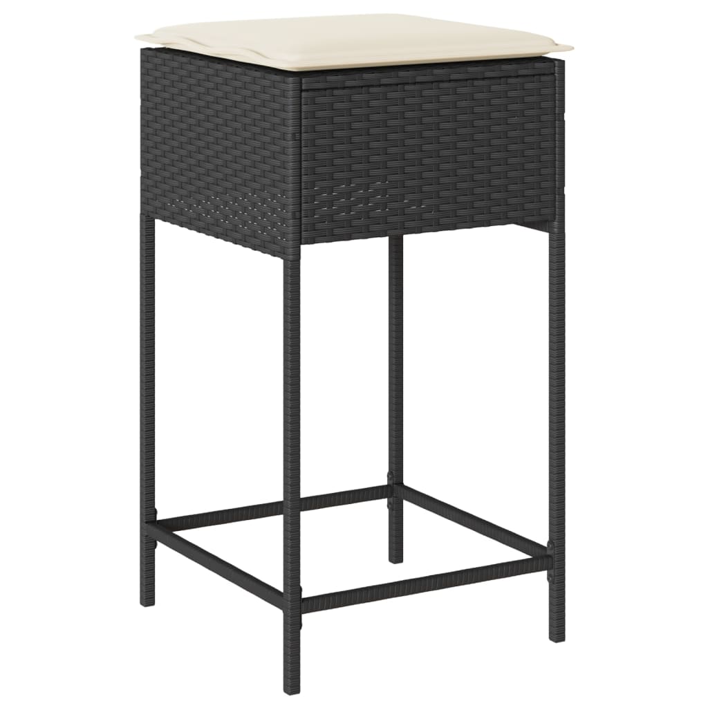 Set Mobilier Bar De Grădină Cu Perne, 3 Piese, , Poliratan