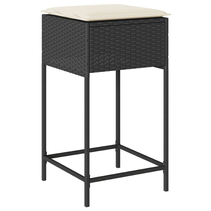 Set Mobilier Bar De Grădină Cu Perne, 3 Piese, , Poliratan