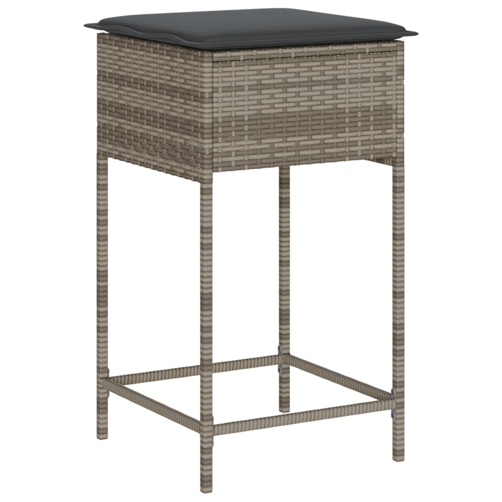 Set Mobilier Bar De Grădină, Cu Perne, 5 Piese, , Poliratan