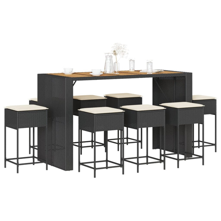 Set Mobilier Bar De Grădină, Cu Perne, 5 Piese, , Poliratan