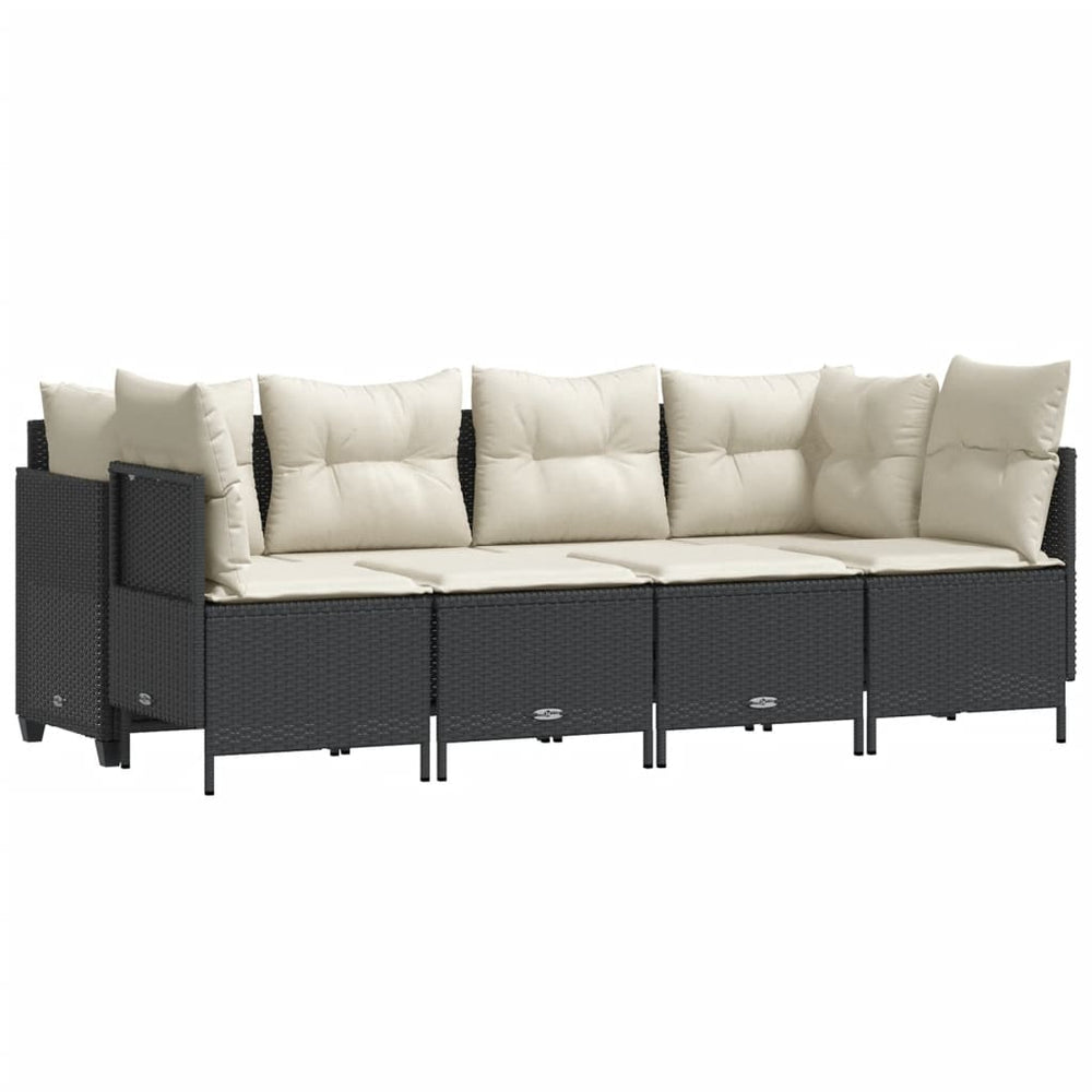 Set Mobilier De Grădină Cu Perne, 5 Piese, , Poliratan