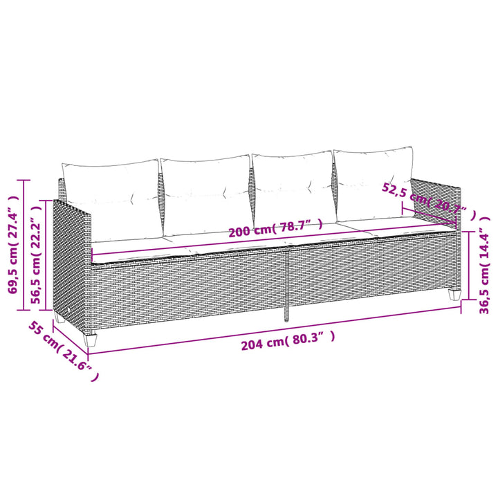 Set Mobilier De Grădină Cu Perne, 5 Piese, , Poliratan
