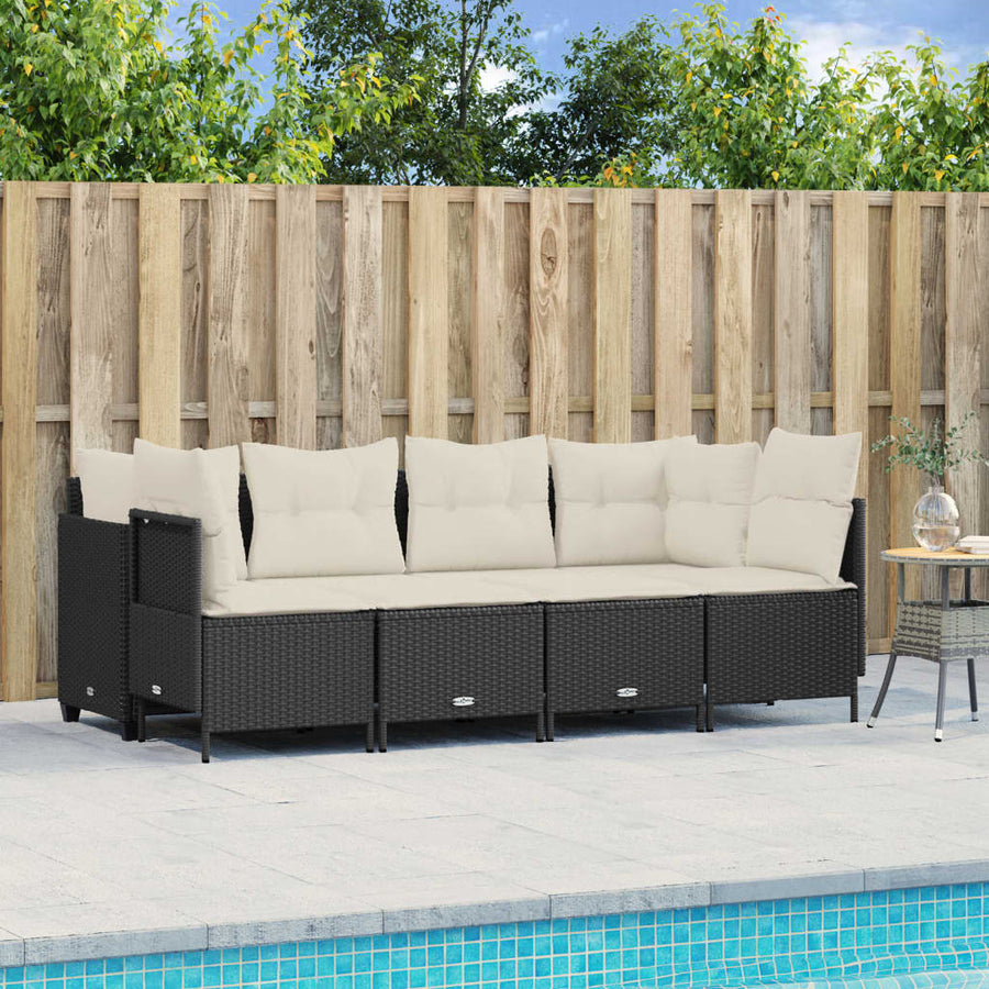 Set Mobilier De Grădină Cu Perne, 5 Piese, , Poliratan