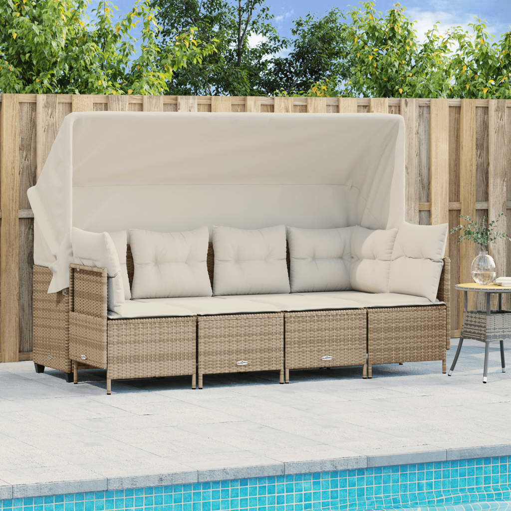 Set Mobilier De Grădină Cu Perne, 5 Piese, , Poliratan
