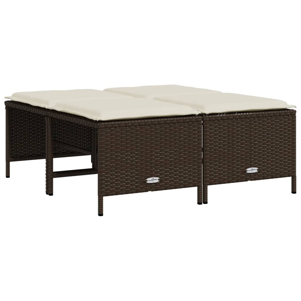 Set Canapele De Grădină Cu Perne, 5 Piese, , Poliratan