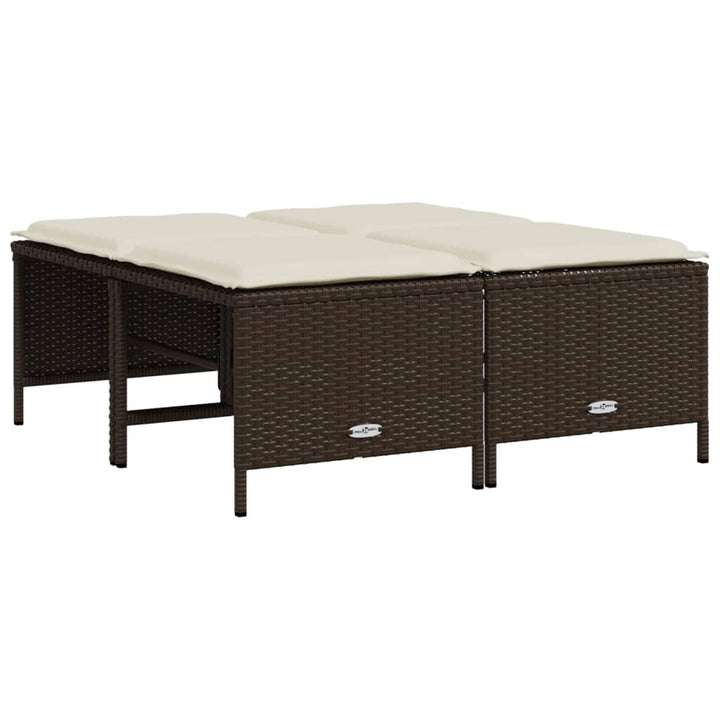 Set Canapele De Grădină Cu Perne, 5 Piese, , Poliratan