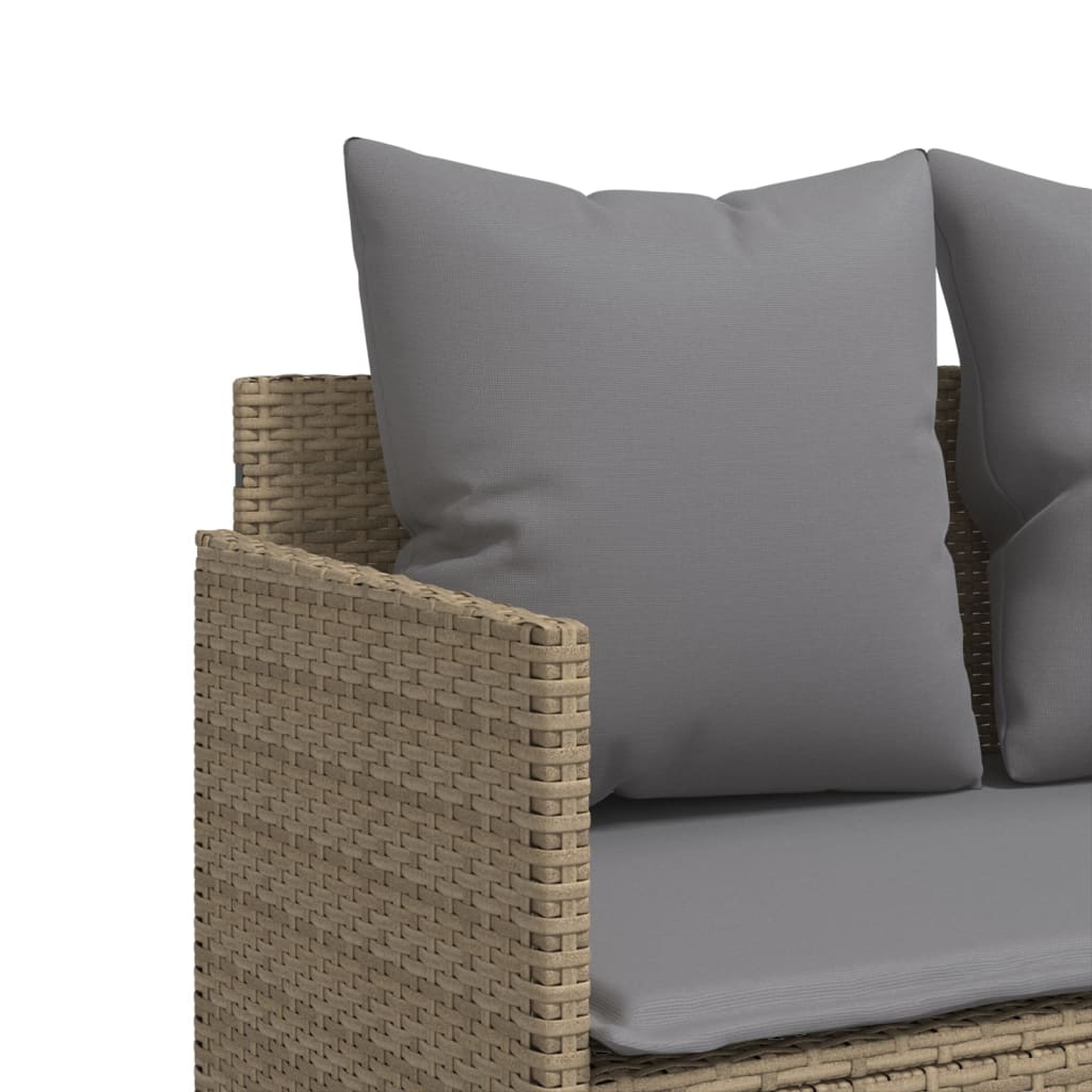 Set Canapele De Grădină Cu Perne, 5 Piese, Bej, Poliratan