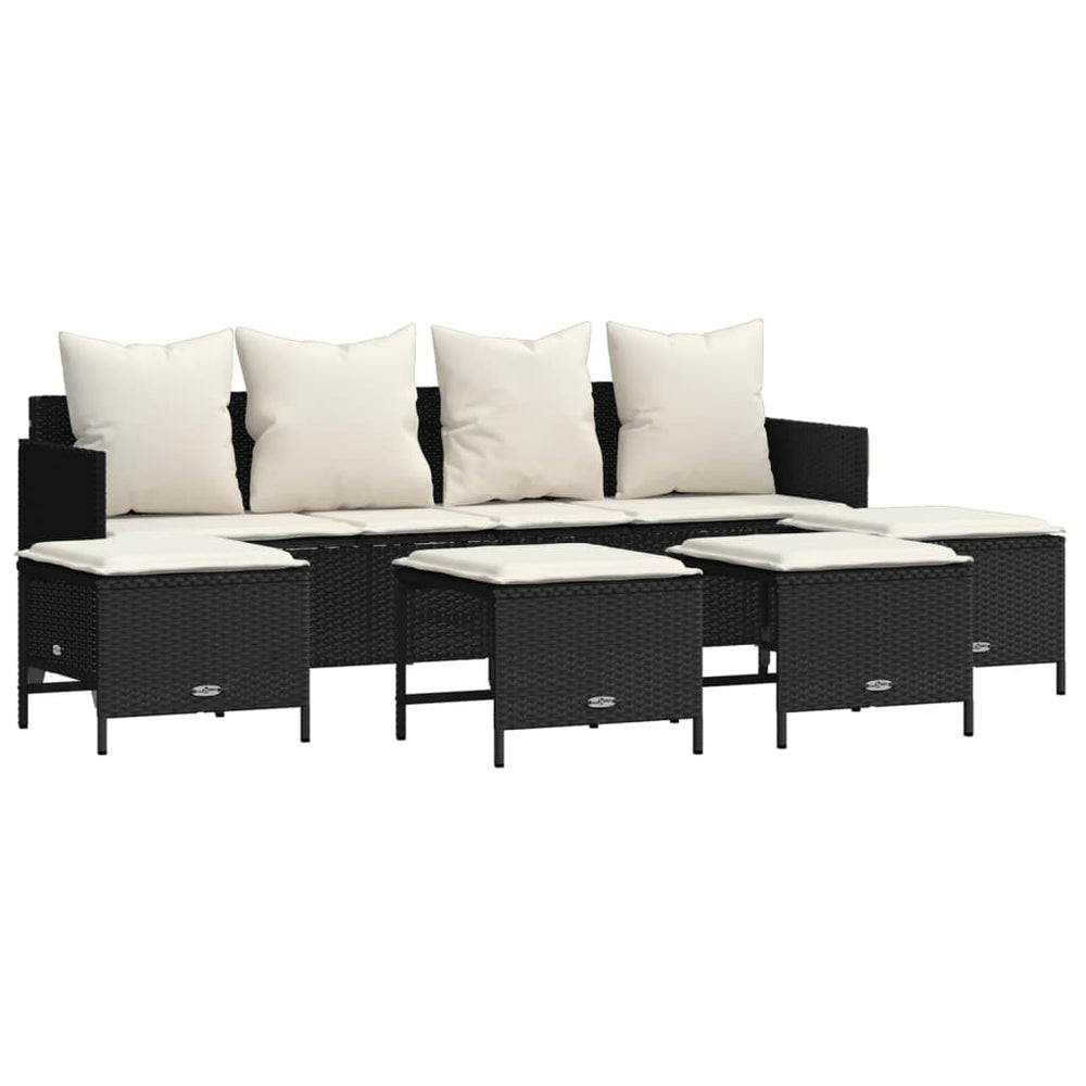 Set Mobilier De Grădină Cu Perne, 5 Piese, , Poliratan