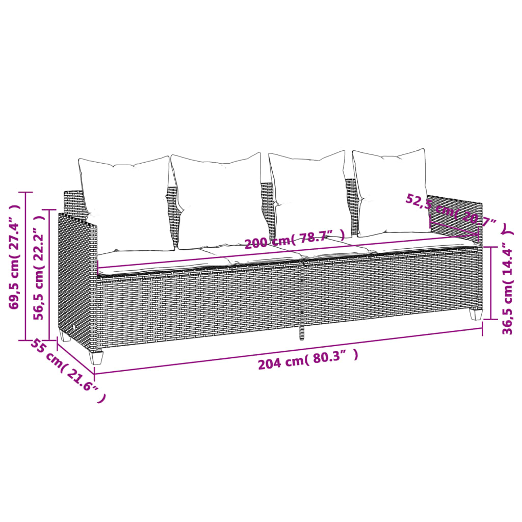Set Mobilier De Grădină Cu Perne, 5 Piese, , Poliratan