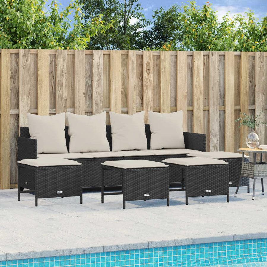 Set Mobilier De Grădină Cu Perne, 5 Piese, , Poliratan