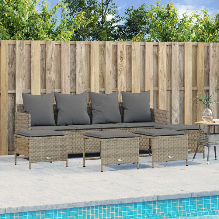 Set Mobilier De Grădină Cu Perne, 5 Piese, , Poliratan