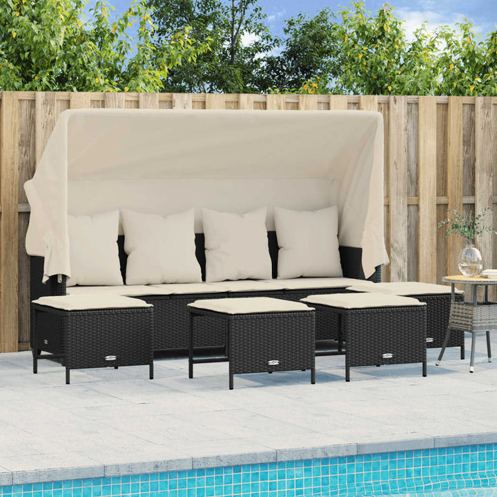 Set Mobilier De Grădină Cu Perne, 5 Piese, , Poliratan