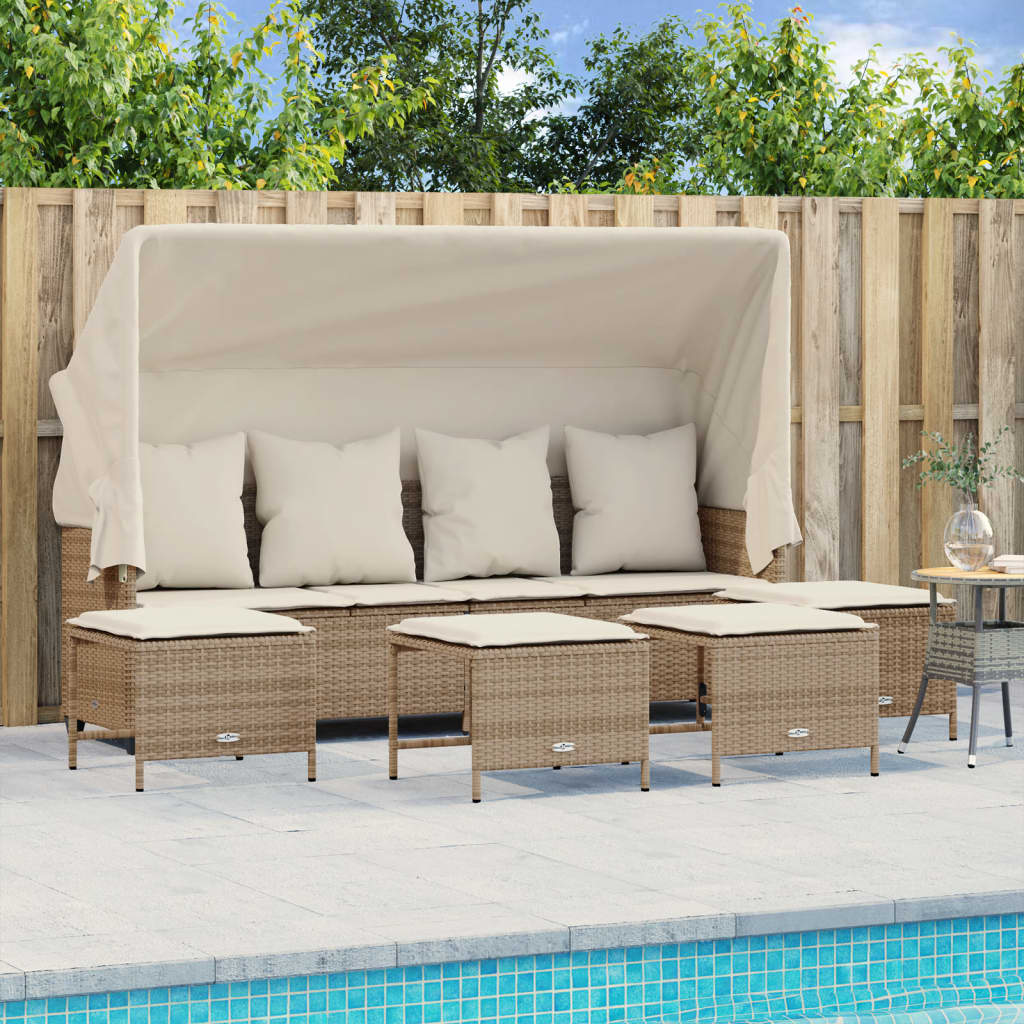 Set Mobilier De Grădină Cu Perne, 5 Piese, , Poliratan