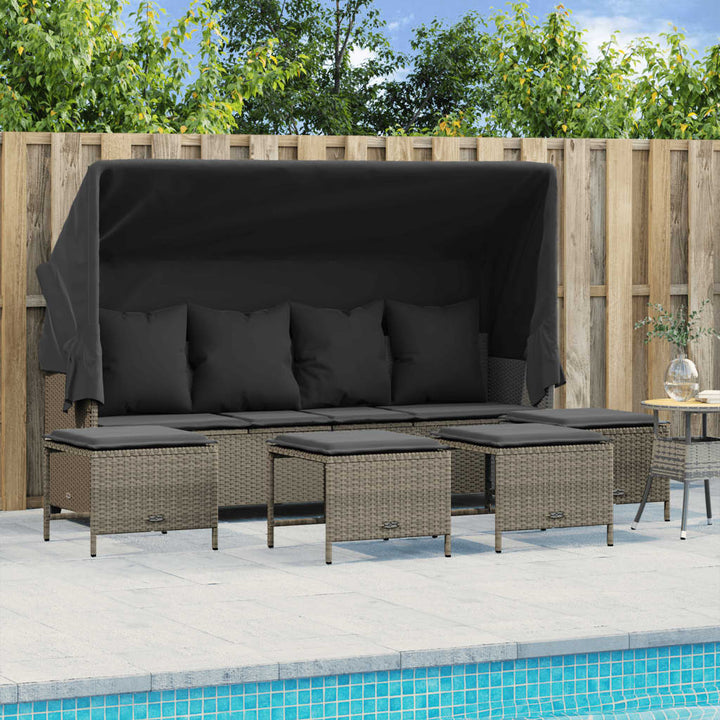 Set Mobilier De Grădină Cu Perne, 5 Piese, , Poliratan