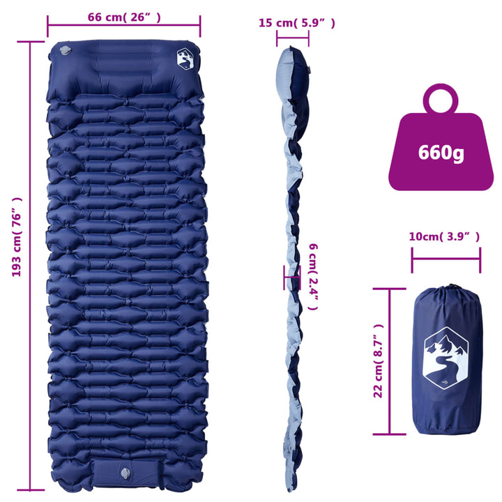Saltea De Camping Auto-Gonflabilă Cu Pernă 1 Persoană