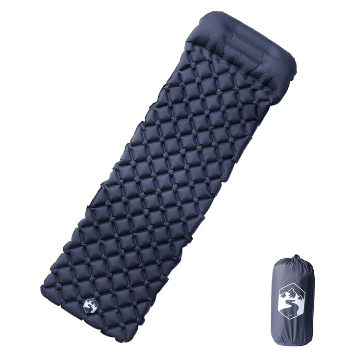 Saltea De Camping Gonflabilă Cu Pernă, 1 Persoană, Bleumarin