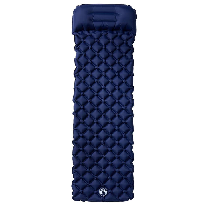 Saltea De Camping Gonflabilă Cu Pernă, 1 Persoană, Bleumarin