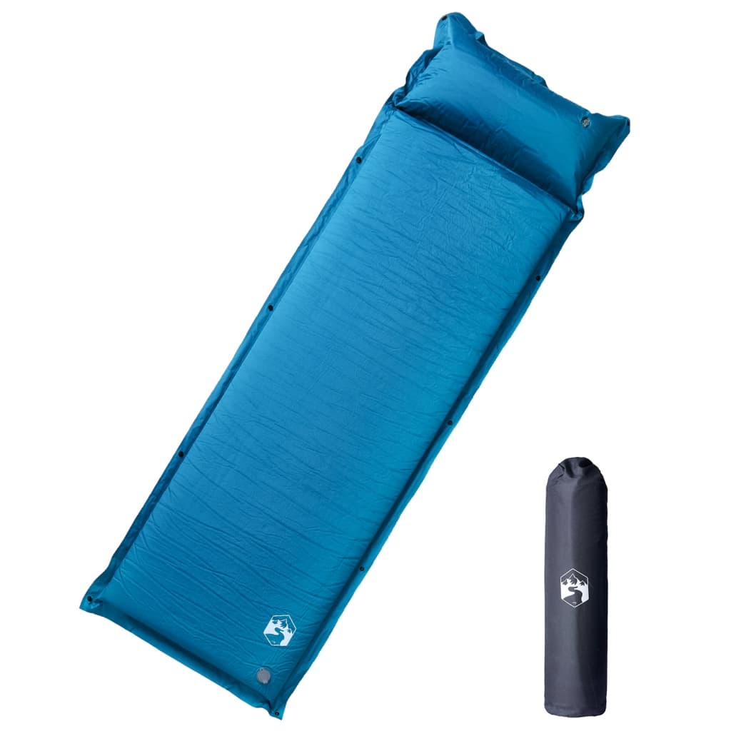 Saltea De Camping Gonflabilă Cu Pernă, 1 Persoană,
