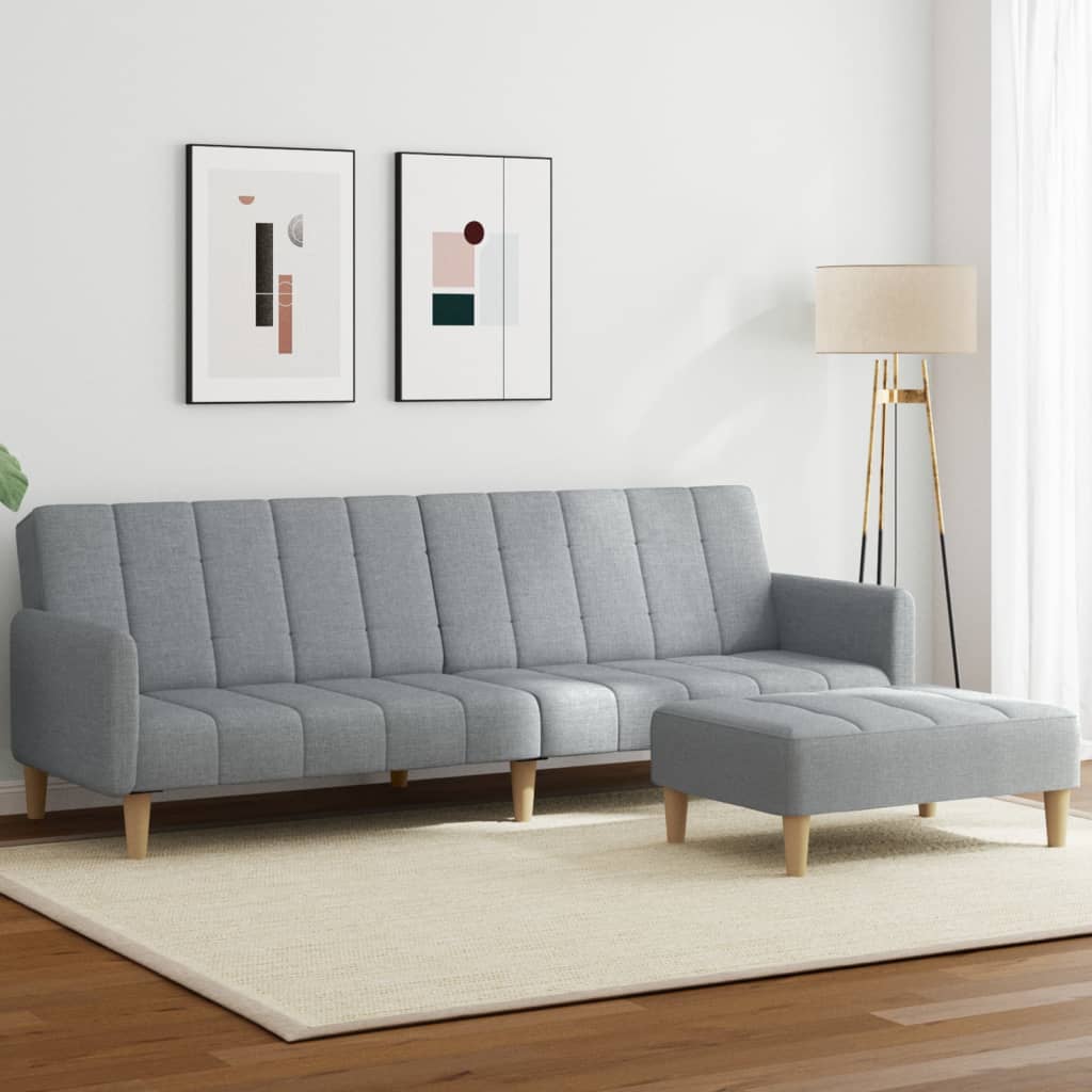 Canapea Extensibilă Cu Taburet, 2 Locuri, , Textil