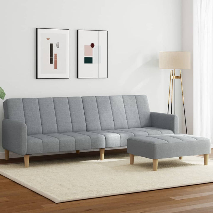 Canapea Extensibilă Cu Taburet, 2 Locuri, , Textil