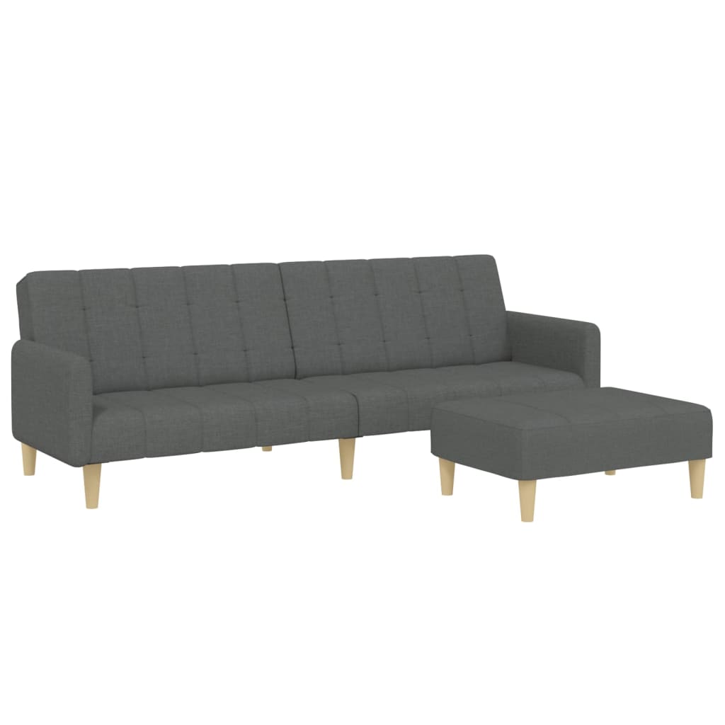 Canapea Extensibilă Cu Taburet, 2 Locuri, , Textil