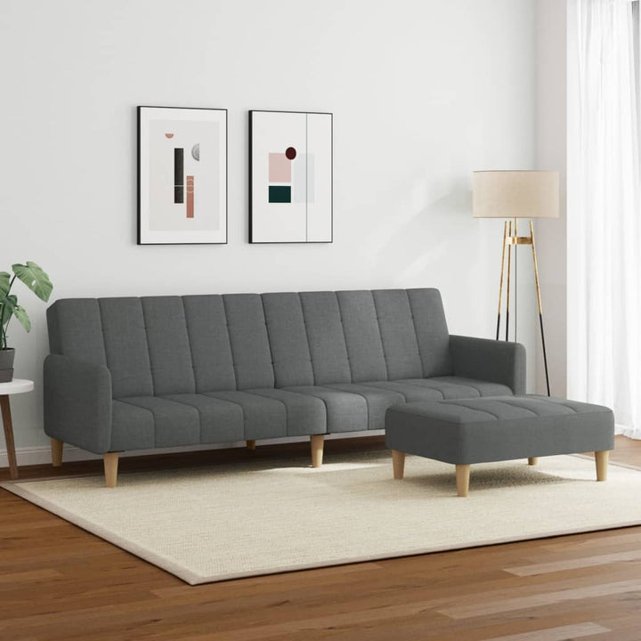 Canapea Extensibilă Cu Taburet, 2 Locuri, , Textil