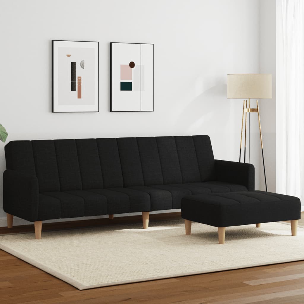 Canapea Extensibilă Cu Taburet, 2 Locuri, , Textil