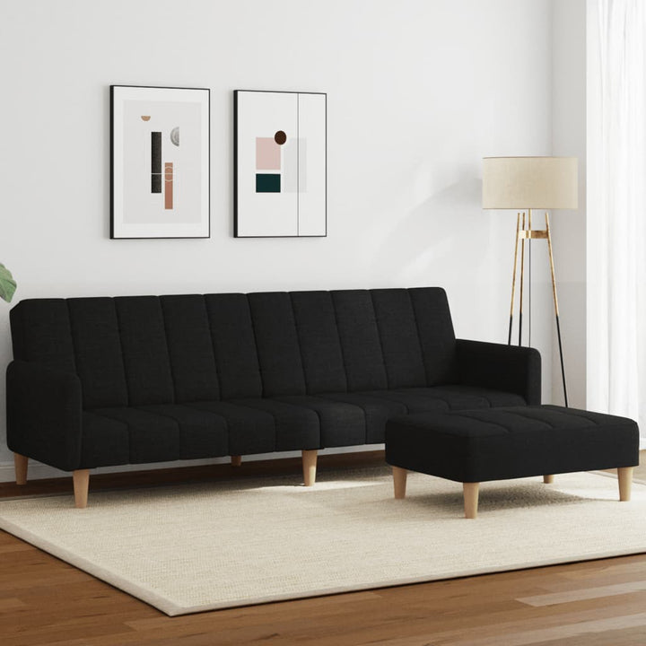 Canapea Extensibilă Cu Taburet, 2 Locuri, , Textil