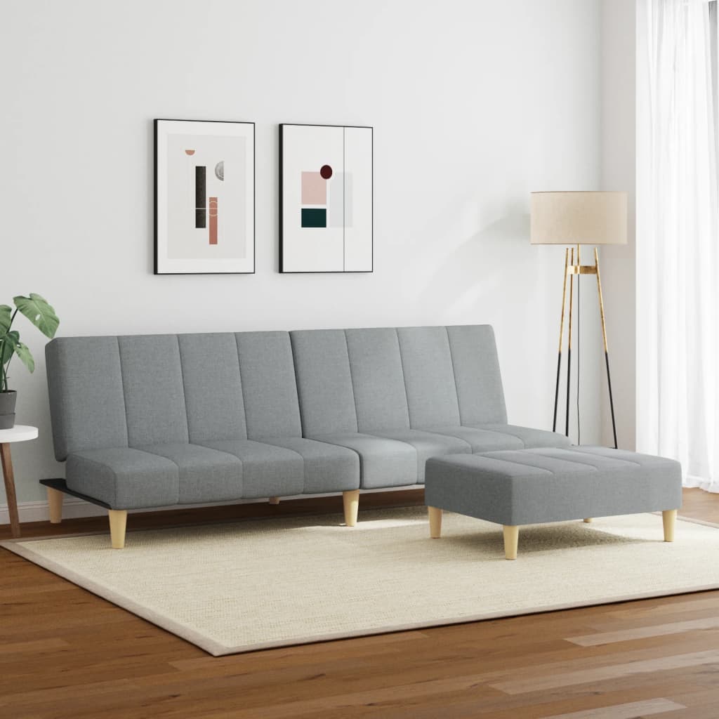 Canapea Extensibilă Cu Taburet, 2 Locuri, , Textil