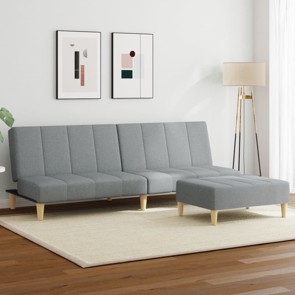 Canapea Extensibilă Cu Taburet, 2 Locuri, , Textil