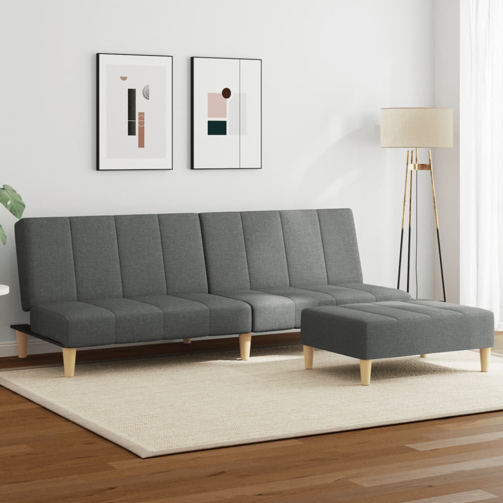 Canapea Extensibilă Cu Taburet, 2 Locuri, , Textil