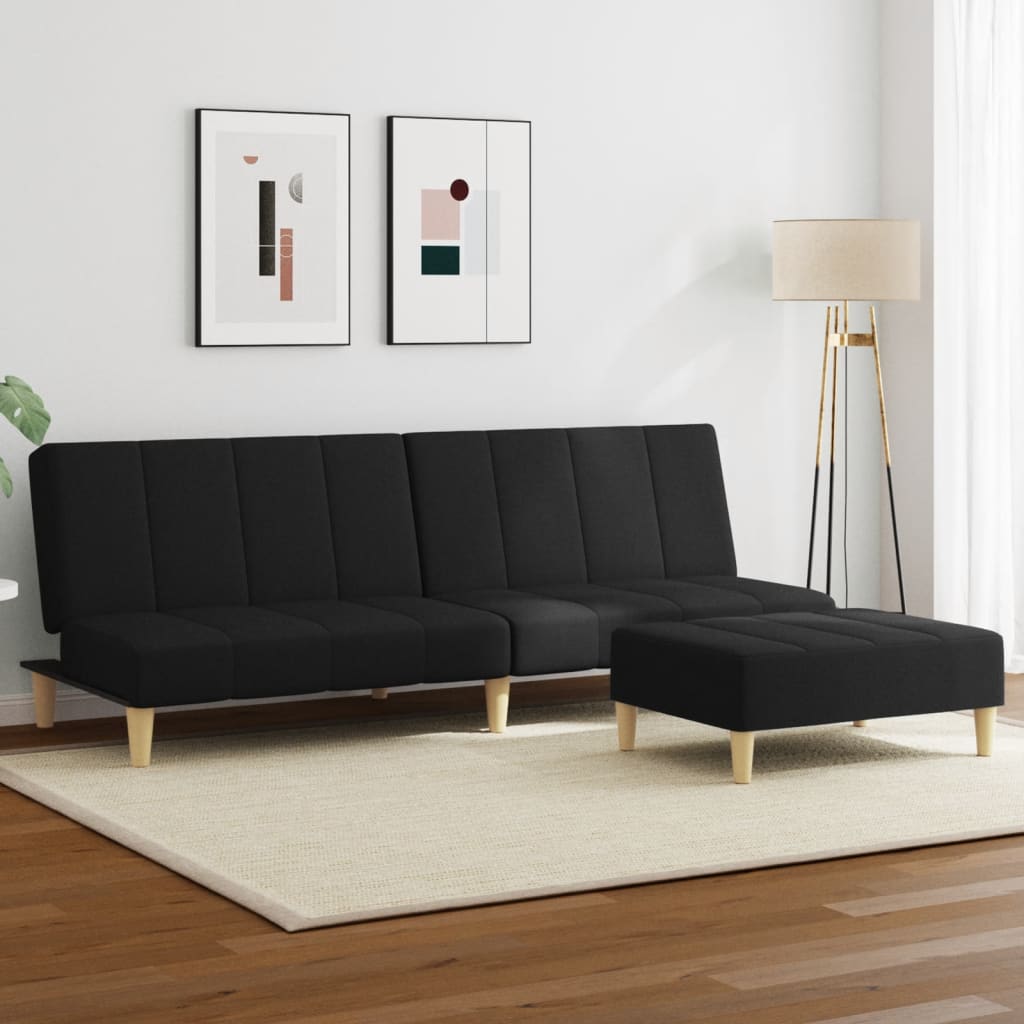 Canapea Extensibilă Cu Taburet, 2 Locuri, , Textil