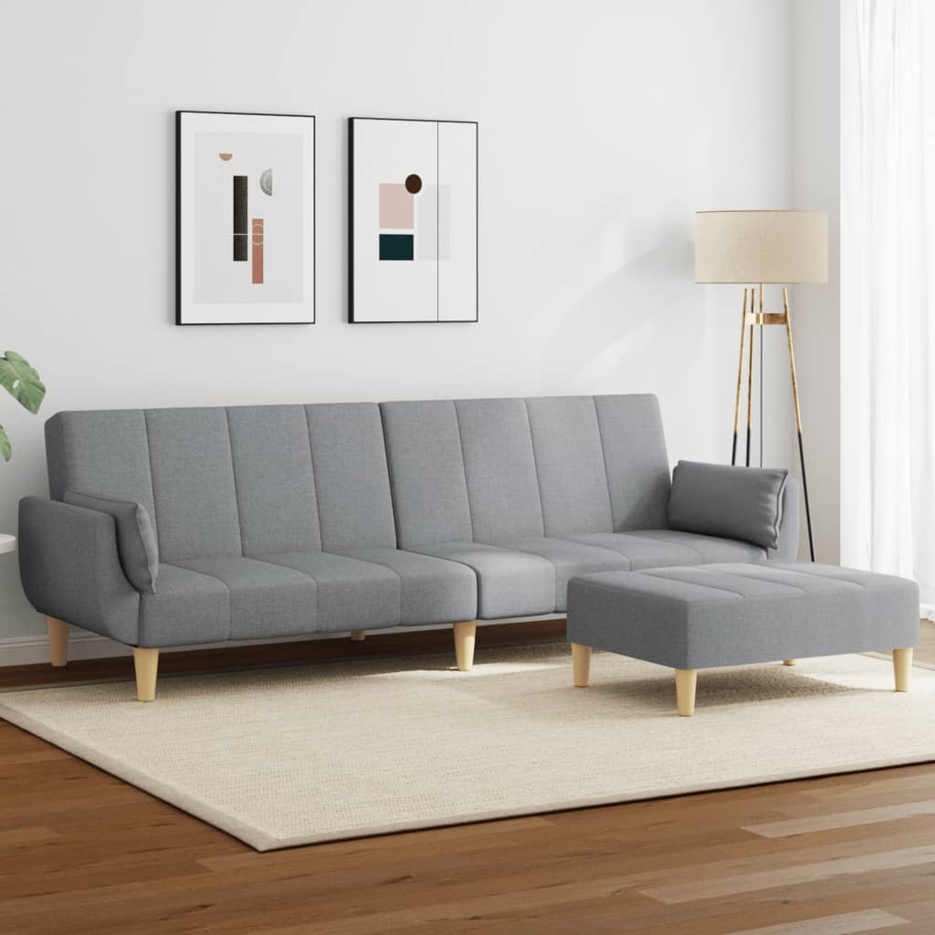 Canapea Extensibilă Cu Taburet, 2 Locuri, , Textil