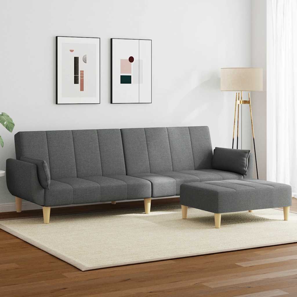 Canapea Extensibilă Cu Taburet, 2 Locuri, , Textil