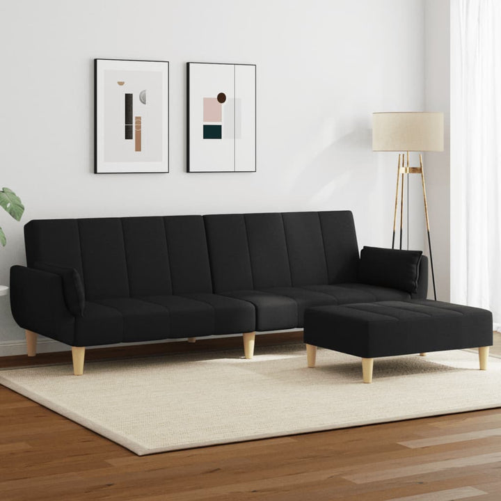 Canapea Extensibilă Cu Taburet, 2 Locuri, , Textil