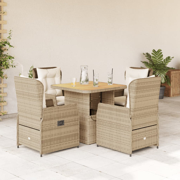 Set Bistro De Grădină Cu Perne, 3 Piese, , Poliratan