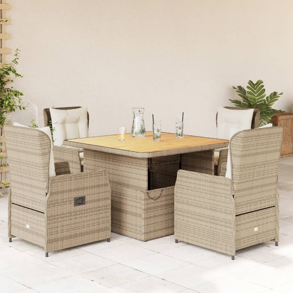 Set Bistro De Grădină Cu Perne, 3 Piese, , Poliratan
