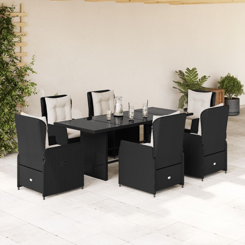 Set Mobilier De Grădină Cu Perne, 7 Piese, , Poliratan
