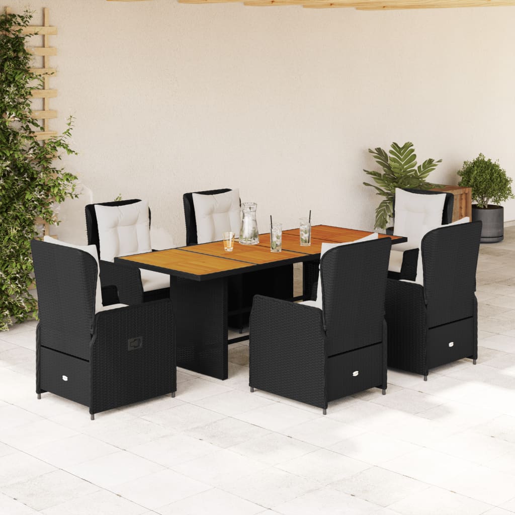 Set Mobilier De Grădină Cu Perne, 7 Piese, , Poliratan