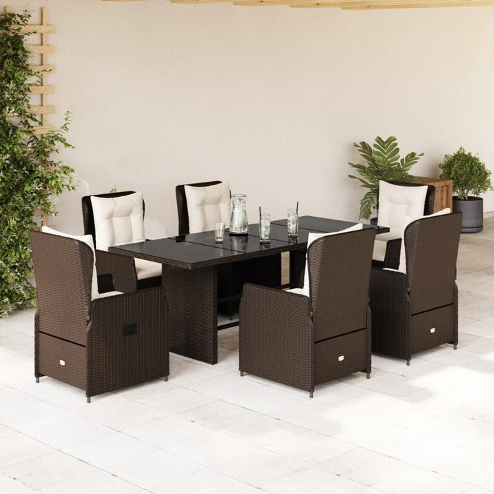 Set Mobilier De Grădină Cu Perne, 7 Piese, , Poliratan