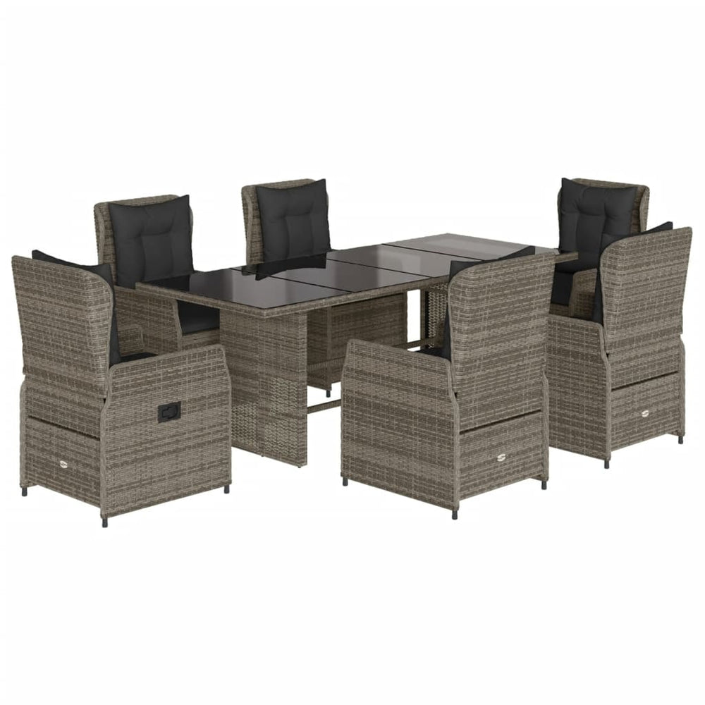 Set Mobilier De Grădină Cu Perne, 7 Piese, , Poliratan