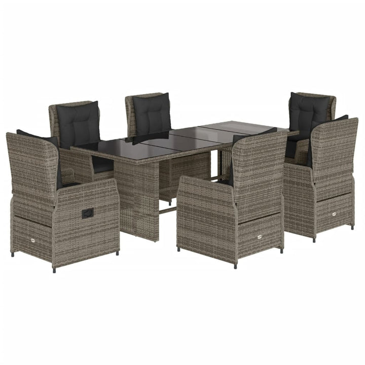 Set Mobilier De Grădină Cu Perne, 7 Piese, , Poliratan