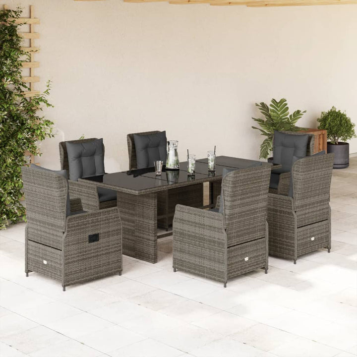 Set Mobilier De Grădină Cu Perne, 7 Piese, , Poliratan