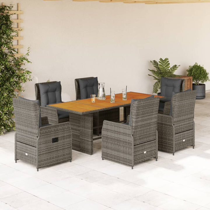 Set Mobilier De Grădină Cu Perne, 7 Piese, , Poliratan
